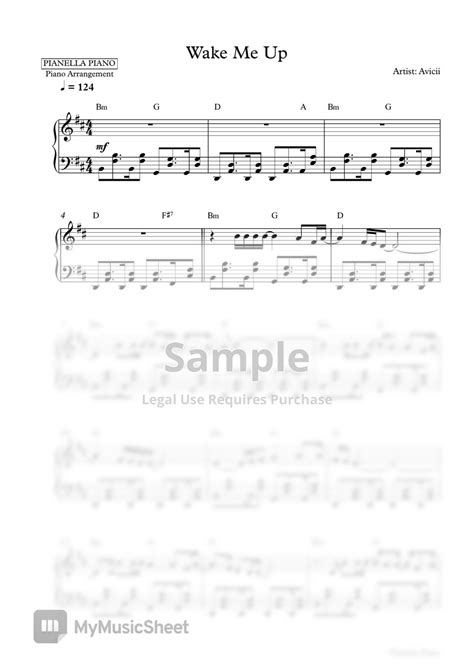 Avicii Wake Me Up Piano Sheet 악보 By Pianella Piano