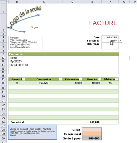 Modèle Créer Un Outil Pour Générer Et Suivre Les Factures Clients