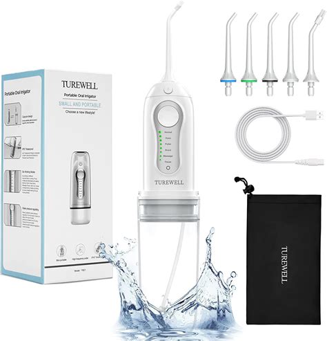 TUREWELL Irrigador Dental Irrigador Bucal Portatil Con 6 Modos Y 3