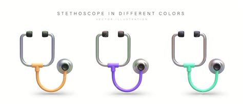 Premium Vector Set Of Vector Realistic Stethoscopes Detailed Textured