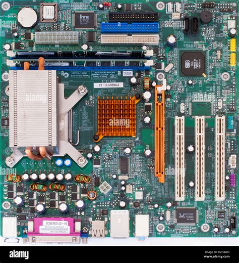 Motherboard From A Modern Pc Stock Photo Alamy