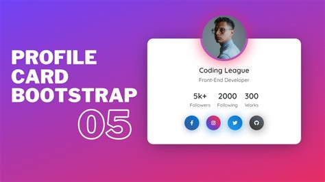 Responsive Profile Card Using Htmlcss And Bootstrap Youtube