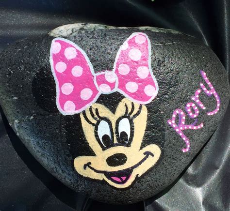 Minnie Mouse Painted Rock Painting Crafts Rock Painting Mouse Paint