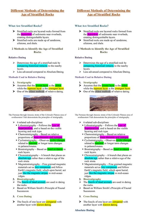 Different Methods Of Determining The Age Of Stratified Rocks