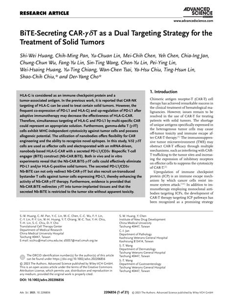 PDF BiTESecreting CARγδT as a Dual Targeting Strategy for the