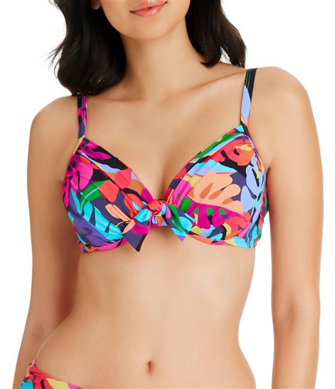 Bleu Rod Beattie Bold Rush Floral Underwire D Cup Bra Sized Bikini Swim