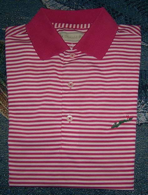 Donald Ross Polyester Golf Polo Button Shirt Fishers Gem