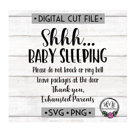 Shhh Baby Sleeping Svgbaby Sleeping Etsy