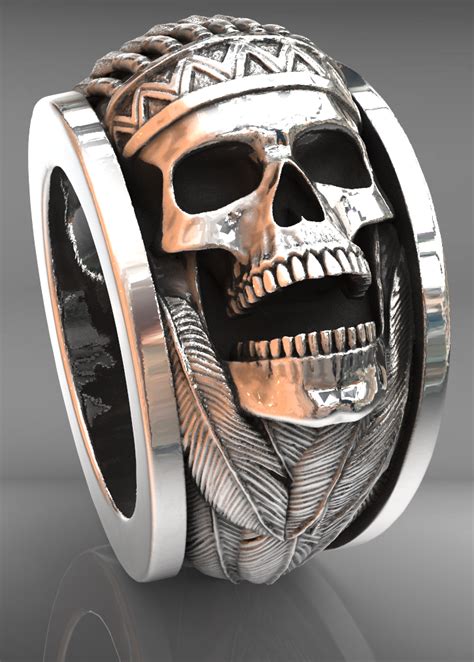 Skull Ring Sterling Silver Handmade Skull Rings Skeleton Ring