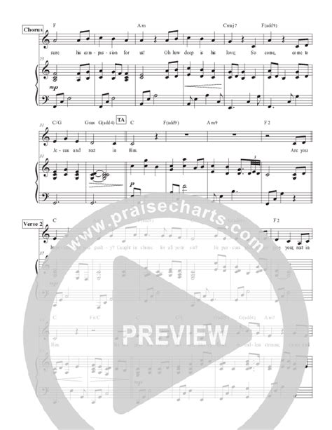 Come To Jesus Rest In Him Live Melody Sheet Music PDF Matt Merker