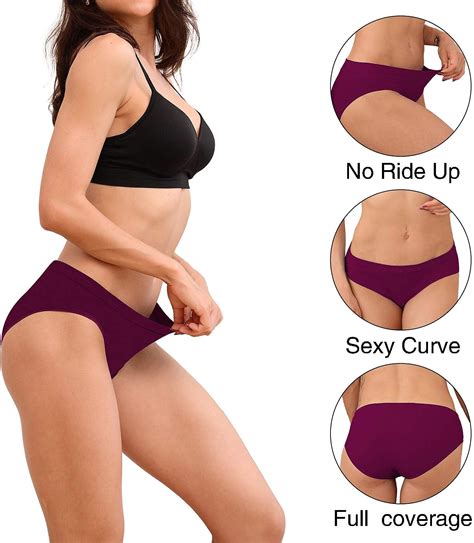R Ruxia Women S Hipster Panties Seamless Low Rise Cheekini Panty Soft Stretch Bikini Underwear