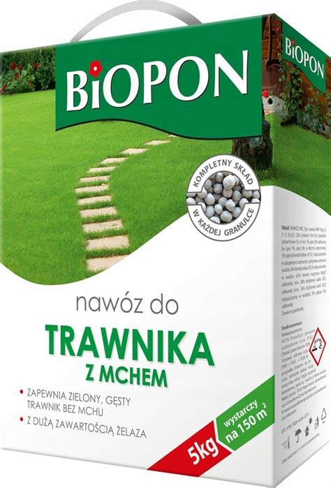 BIOPON nawóz do trawnika z mchem granulat 5kg 1121 Cena Opinie