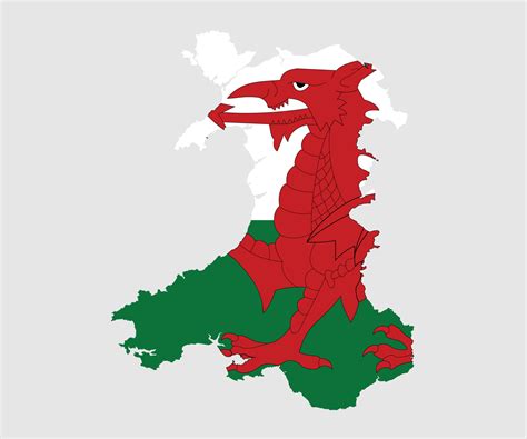 Map and flag of Wales 6688801 Vector Art at Vecteezy