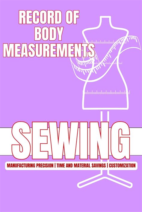 Sewing Body Measurement Record Sewing Diary To Record The Measurements Of Your Customers Ideal