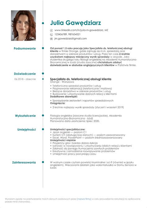 Curriculum Vitae Szablony Word I Pdf Wzor W Szablon W