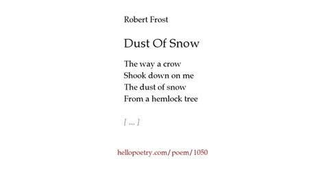 Dust Of Snow By Robert Frost Hello Poetry