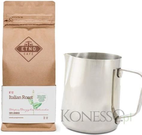 Zestaw Dzbanek Do Spieniania Mleka 0 35L Kawa Etno Italian Roast 250G