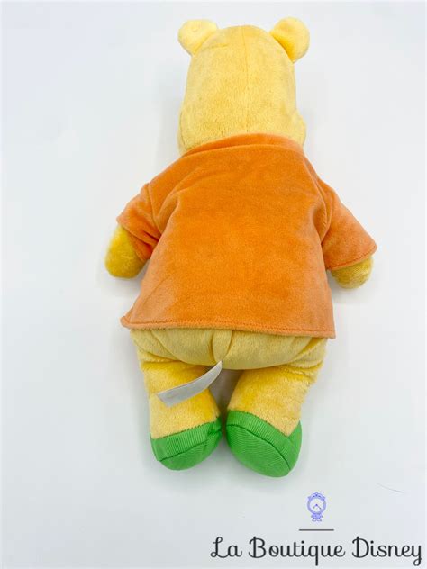 Peluche Winnie L Ourson Disney Nicotoy Peignoir Orange Vert Bulles