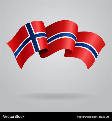 Norwegian Waving Flag Royalty Free Vector Image