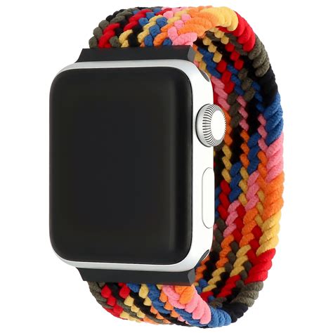 Bracelet nylon Boucle unique tressé Apple Watch rose coloré