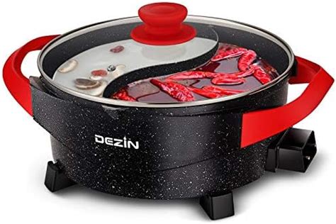 Dezin Electric Shabu Shabu Hot Pot With Divider 5L Double Flavor Non