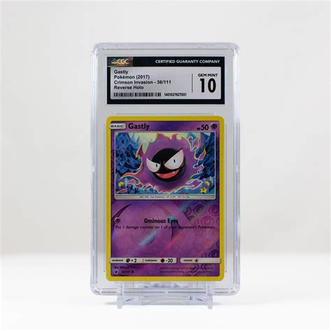 Pok Mon Gastly Reverse Holo Crimson Invasion Cgc Gm Psa