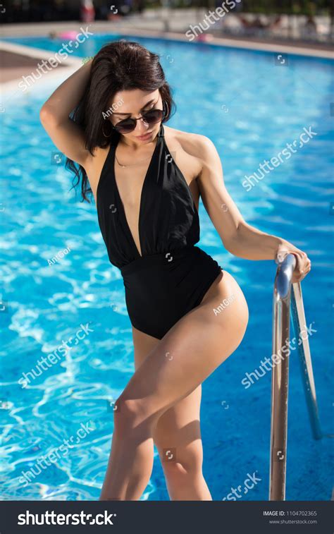 Sexy Woman Model Bikini Posing Swimming Stock Photo Shutterstock
