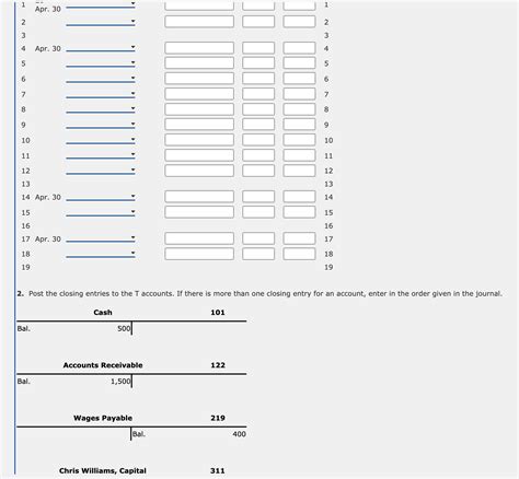 Solved 1 Closing Entries Net Income Use The Following Partial