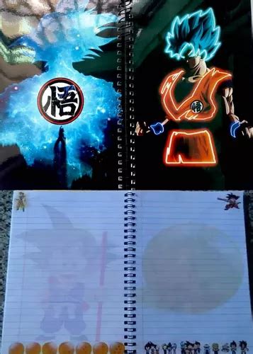 Libreta Dragon Ball Goku Gohan Vegeta Hoja Adornada Cuaderno Mercadolibre