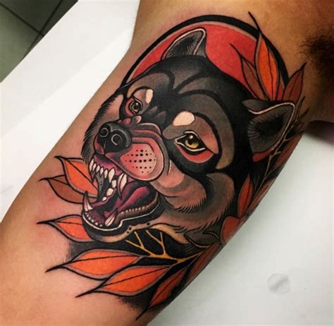 Neo Traditional Werewolf Tattoo