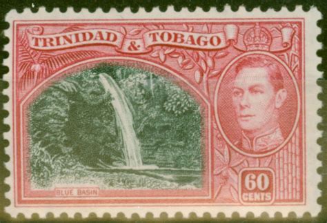 Trinidad Tobago 1938 60c Myrtle Green Carmine SG254 V F Very