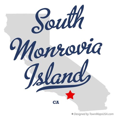 Map of South Monrovia Island, CA, California