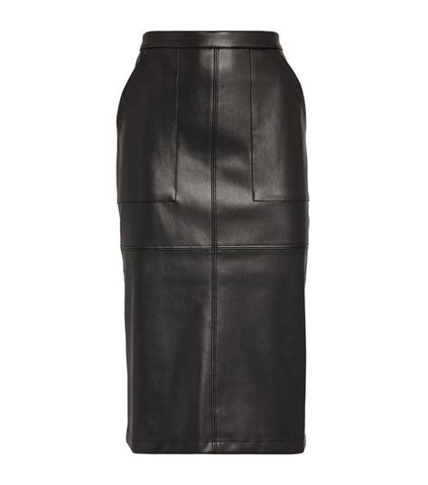 Womens Maxandco Black Faux Leather Midi Skirt Harrods Us