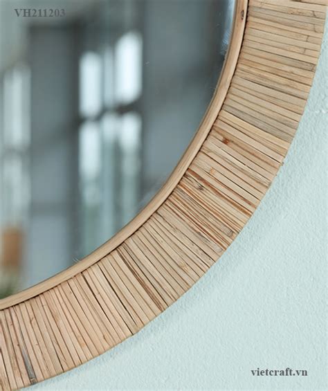 VH211203 Vietnam Rattan Mirror Wholesale Suppliers Vietnam Handicraft