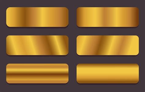 Premium Vector | Gold gradient metallic set vector