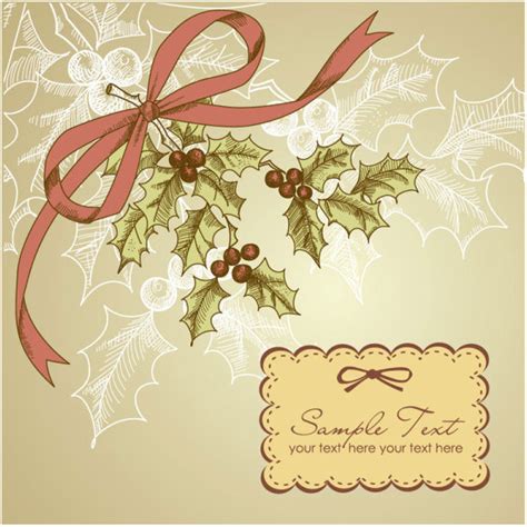 Vintage Creative Christmas Cards Art Vector Vectors Graphic Art Designs