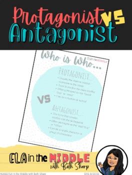 Protagonist vs. Antagonist: Anchor Chart by ELA in the Middle with Beth ...