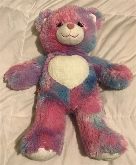 Retired Build A Bear Workshop Babw 16 Pink And Purple Sherbet Plush Bear