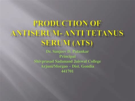 PPT - Comprehensive Guide to Producing Anti-tetanus Serum PowerPoint ...