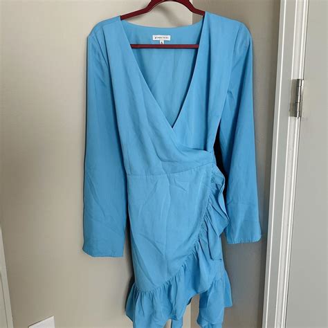 Gianni Bini Georgina Ruffle Wrap Dress In Sky Depop