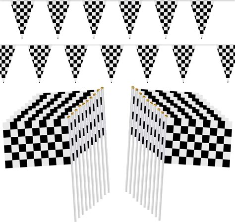 Amazon Checkered Flags Set Race Car Flags Party Supplies