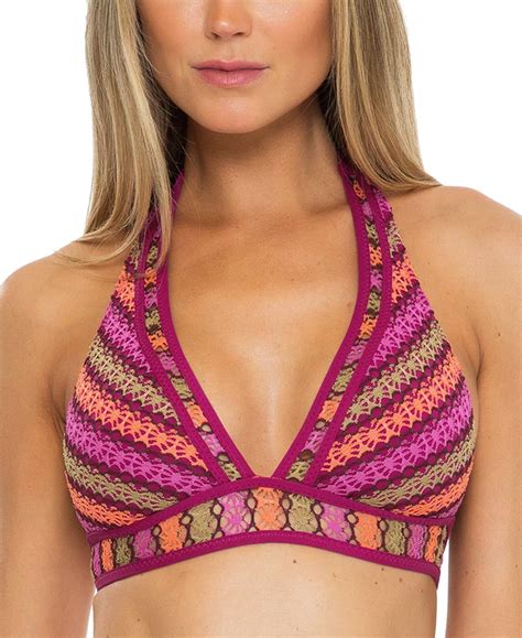 Becca Driftwood Crochet Halter Bikini Top Couturepoint