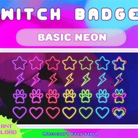 Neon Crown Twitch Sub Badges Diamond Crowns Sub Badges Etsy