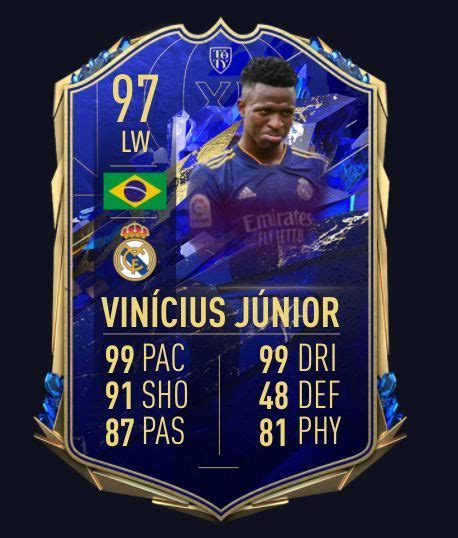 Vinícius Júnior FIFA 23 Cartas de fútbol Jugadores de fútbol Cartas