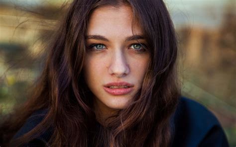 Women Face Blue Eyes Brunette HD Wallpapers Desktop And Mobile