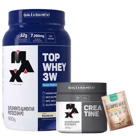 Kit Top Whey W Performance G Creatina G Max Titanium