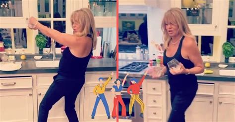 Goldie Hawn Spreads Positivity By Dancing While Cleaning Dishes