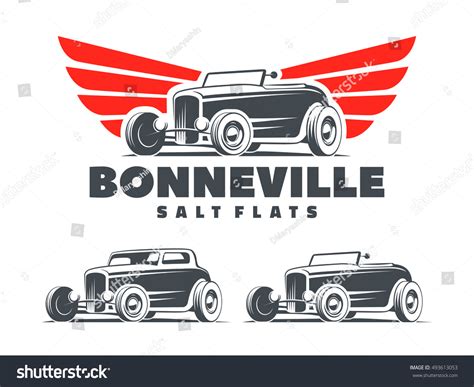 Retro Hot Rod Stylized Wings Logo Stock Vector Royalty Free 493613053 Shutterstock