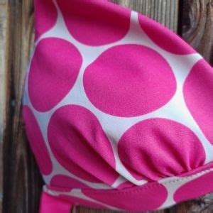Victoria S Secret Swim Victorias Secret Tie Halter Lined Bikini Top Hot Pink White Polka