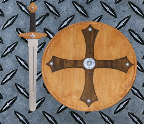 Wooden Vikingknights Sword And Shield Set Medieval Swordshield For